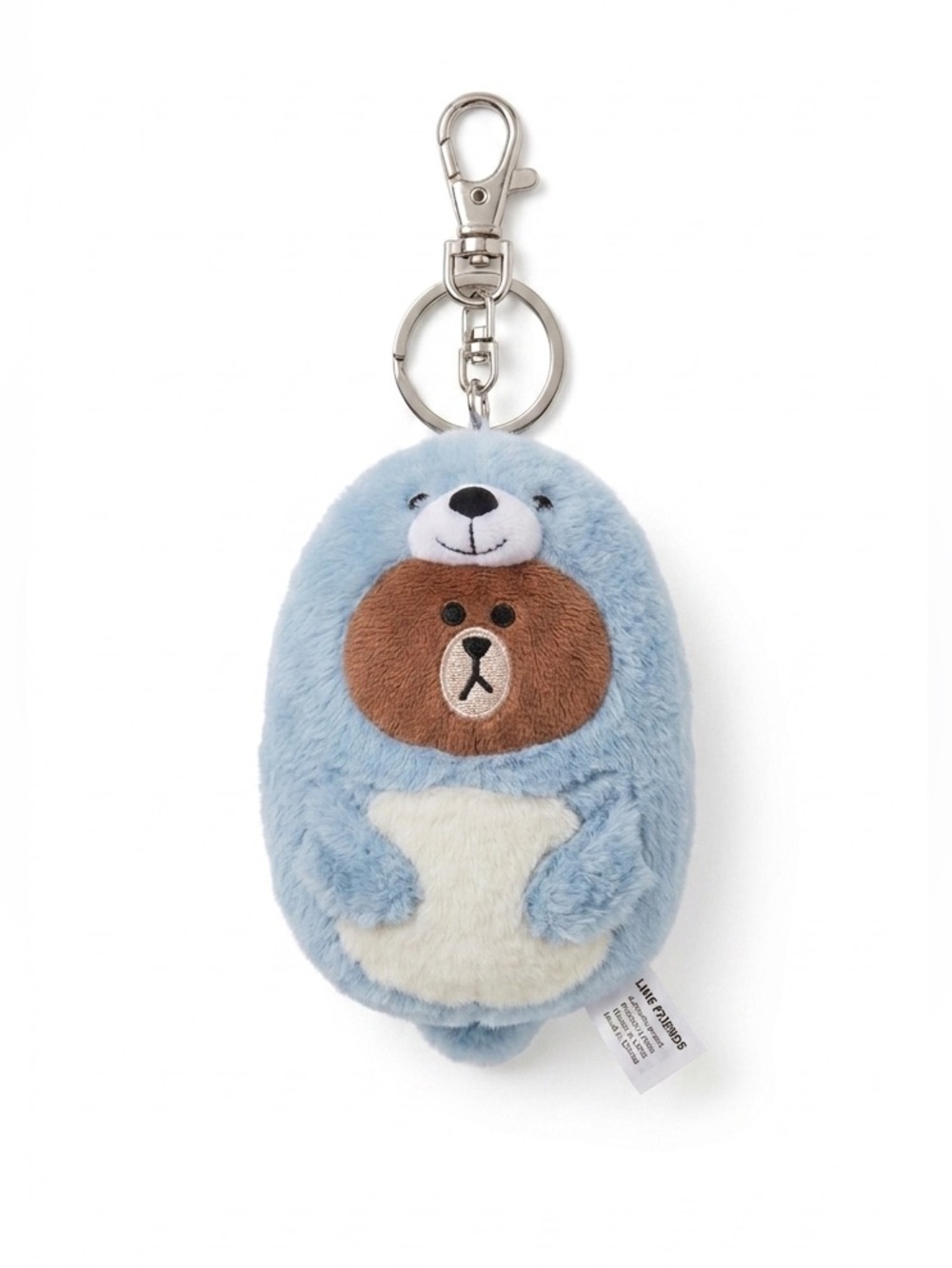 Authentic LINE FRIENDS Brown Bear in Sea Otter Plush Keychain